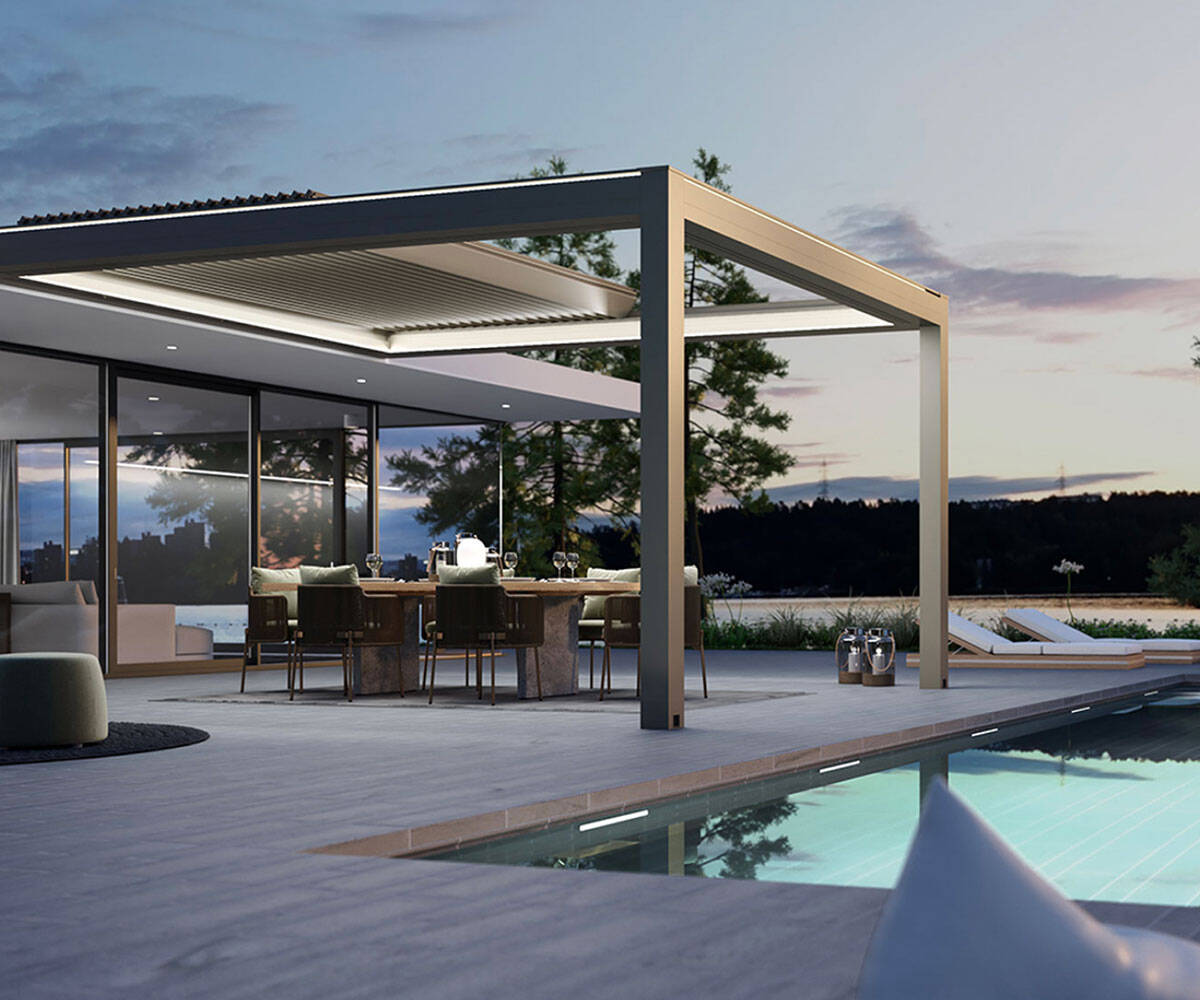 Биоклиматическая pergola Bioclimatic B700 со сдвижными ламелями — VitSun Минск